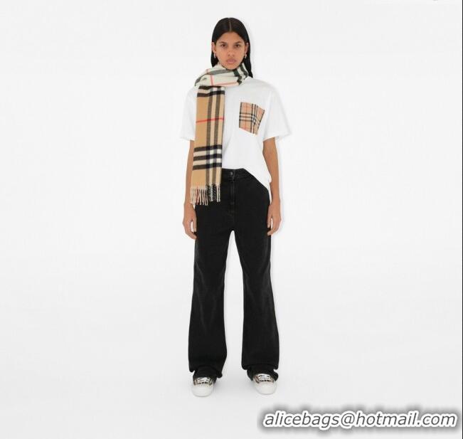 Buy Inexpensive Burberry Contrast Check Cashmere Scarf B112507 2024 Top Quality