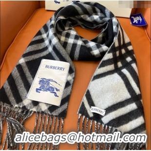 Cheapest Burberry Check Cashmere Scarf B112509 Black 2024 Top Quality