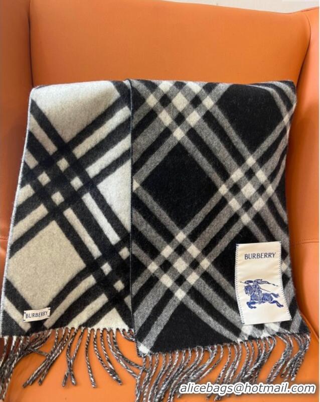 Cheapest Burberry Check Cashmere Scarf B112509 Black 2024 Top Quality