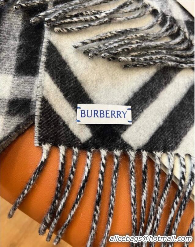 Cheapest Burberry Check Cashmere Scarf B112509 Black 2024 Top Quality