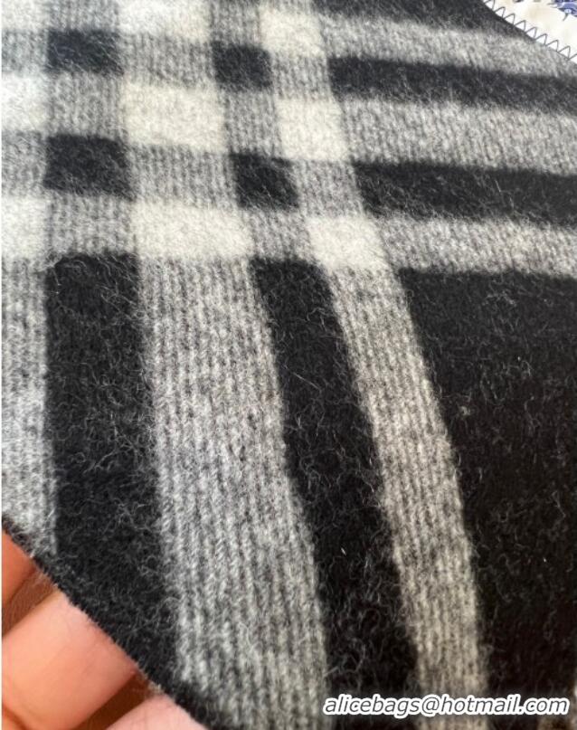 Cheapest Burberry Check Cashmere Scarf B112509 Black 2024 Top Quality