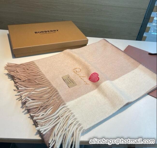 Good Quality Burberry Heart Cashmere Long Scarf 70x200cm 1128 Beige 2024