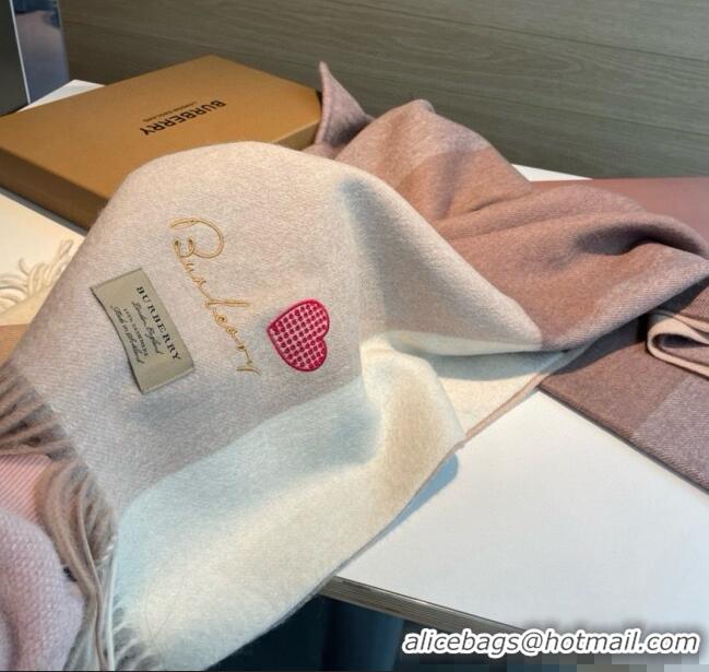 Good Quality Burberry Heart Cashmere Long Scarf 70x200cm 1128 Beige 2024