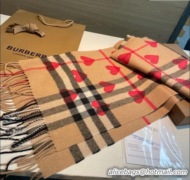 Good Taste Burberry Heart Cashmere Long Scarf 30x168cm B1128 2024