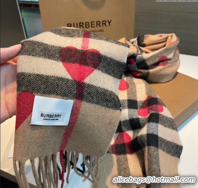 Good Taste Burberry Heart Cashmere Long Scarf 30x168cm B1128 2024