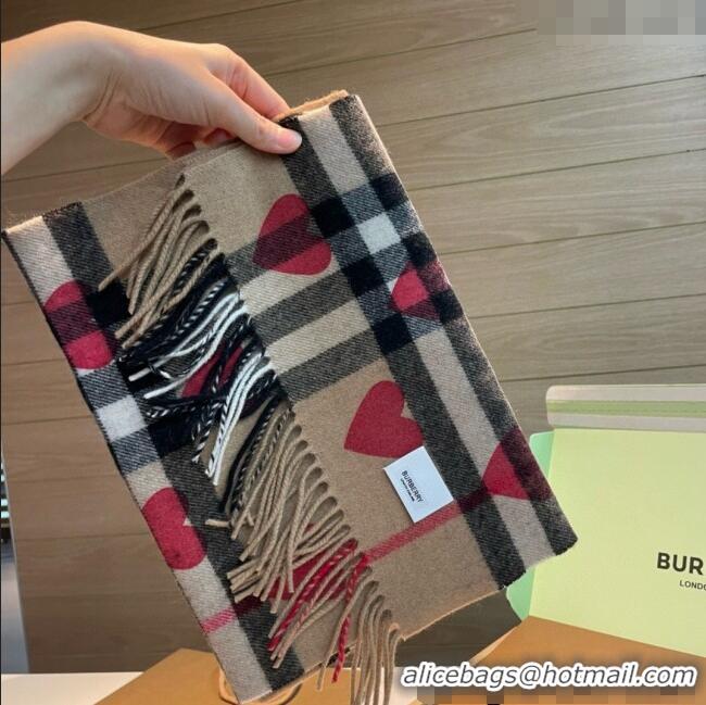 Good Taste Burberry Heart Cashmere Long Scarf 30x168cm B1128 2024