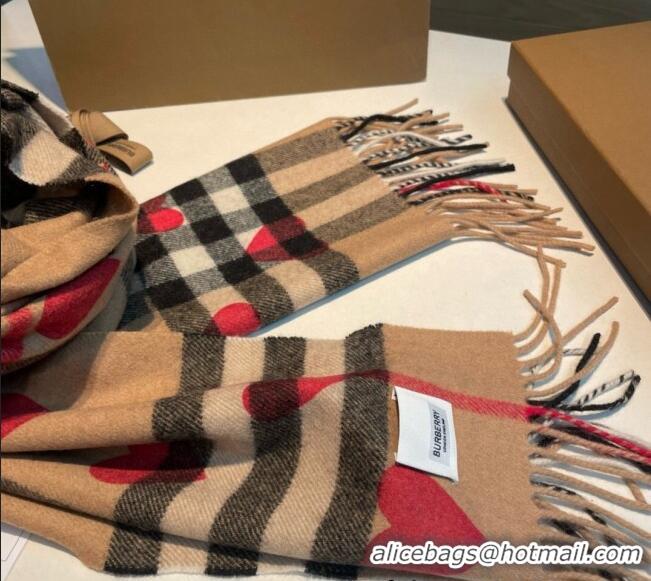 Good Taste Burberry Heart Cashmere Long Scarf 30x168cm B1128 2024