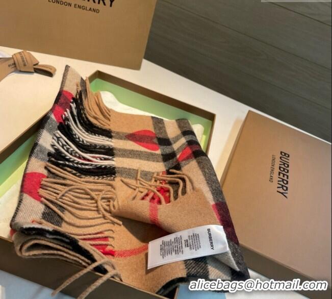 Good Taste Burberry Heart Cashmere Long Scarf 30x168cm B1128 2024