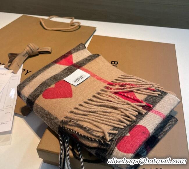 Good Taste Burberry Heart Cashmere Long Scarf 30x168cm B1128 2024