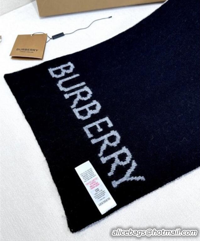 Famous Brand Burberry Equestrian Knight Cashmere Long Scarf 30x180cm 1128 Grey/Black 2024