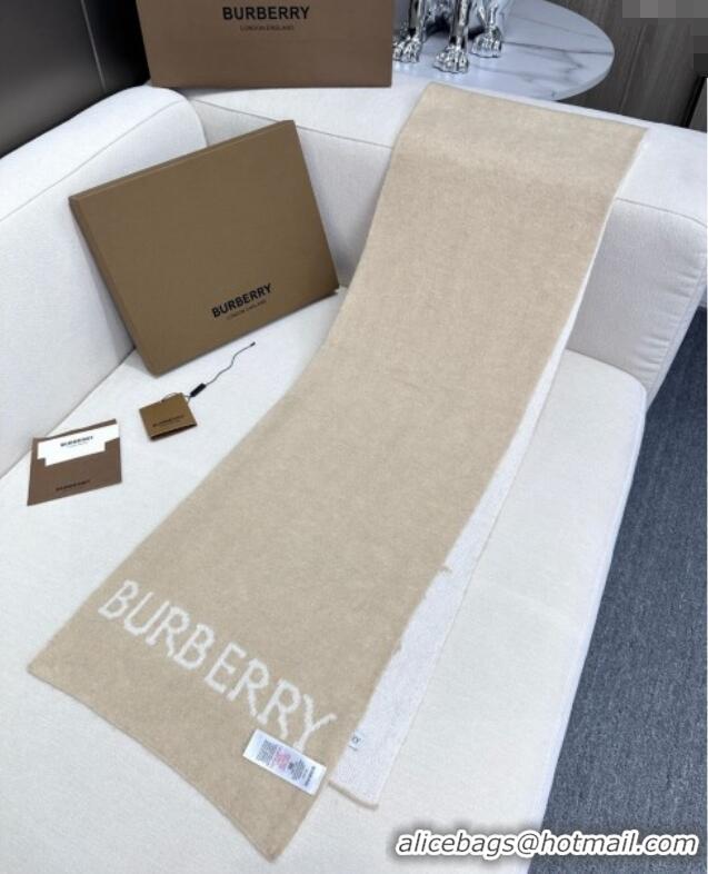 Affordable Price Burberry Equestrian Knight Cashmere Long Scarf 30x180cm 1128 Beige/White 2024