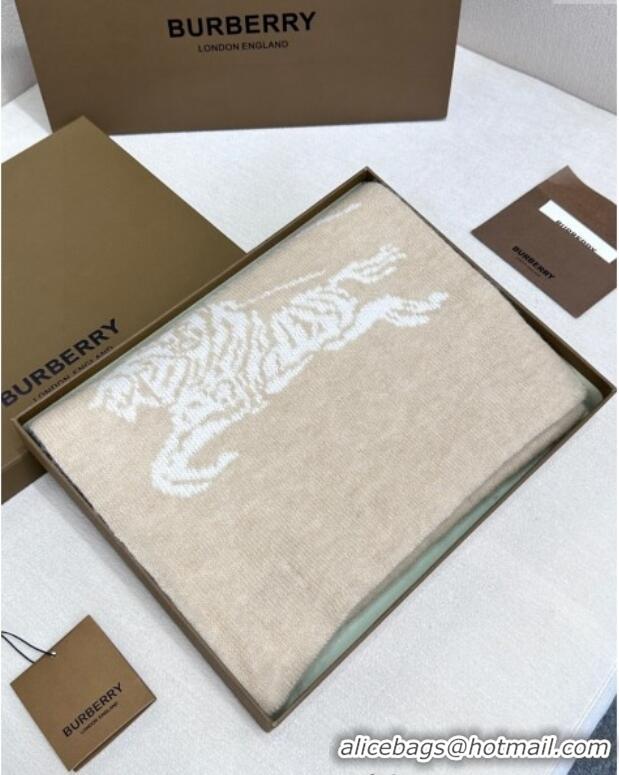 Affordable Price Burberry Equestrian Knight Cashmere Long Scarf 30x180cm 1128 Beige/White 2024