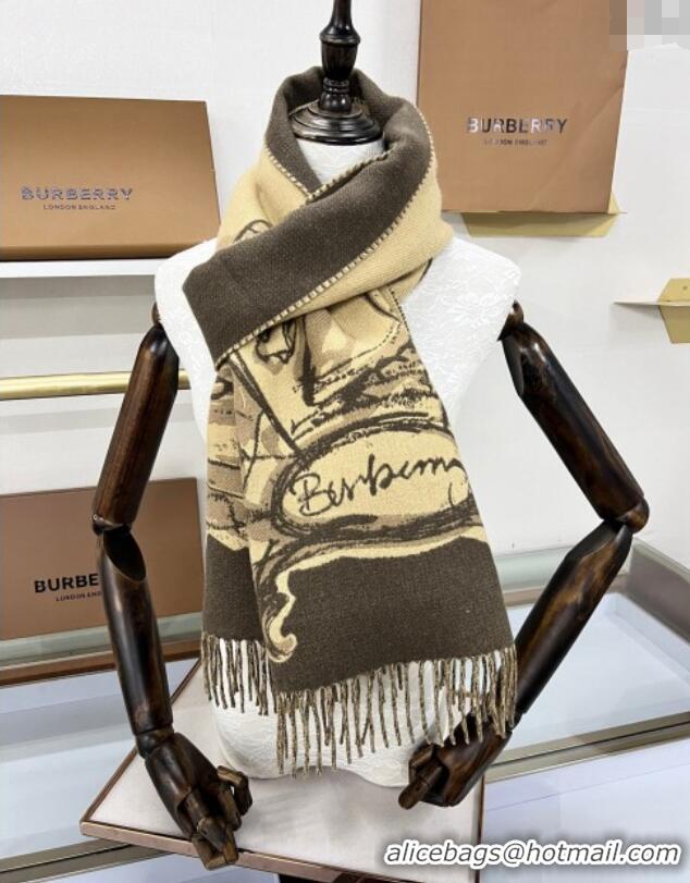 Unique Grade Burberry Tower Bridge Cashmere Long Scarf 1128 2024