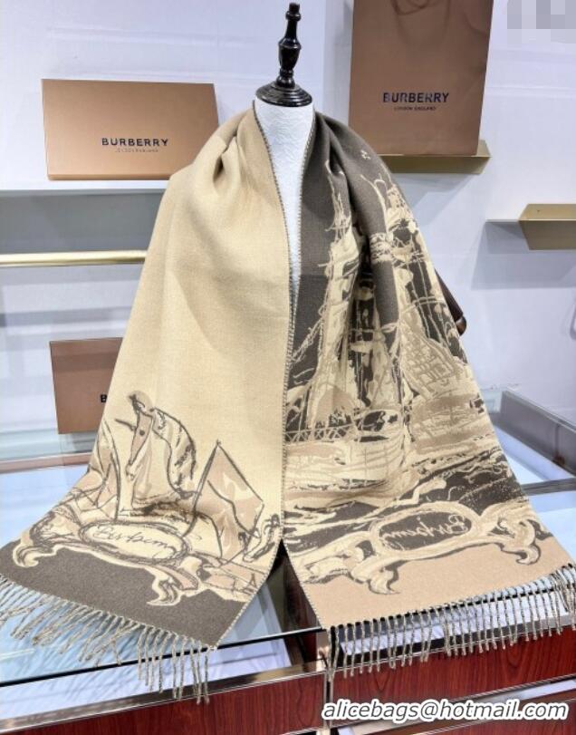 Unique Grade Burberry Tower Bridge Cashmere Long Scarf 1128 2024