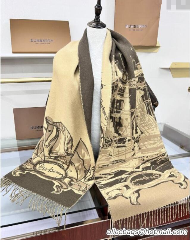 Unique Grade Burberry Tower Bridge Cashmere Long Scarf 1128 2024