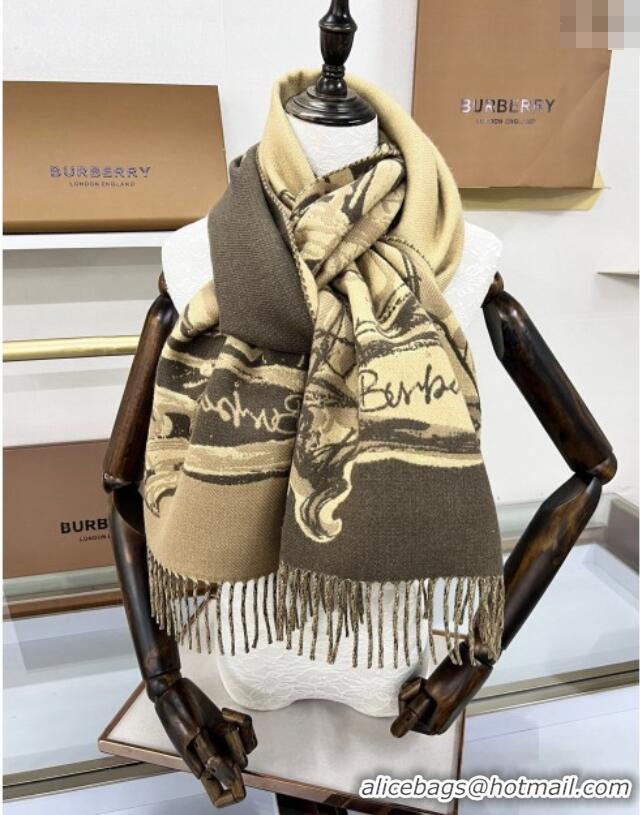 Unique Grade Burberry Tower Bridge Cashmere Long Scarf 1128 2024