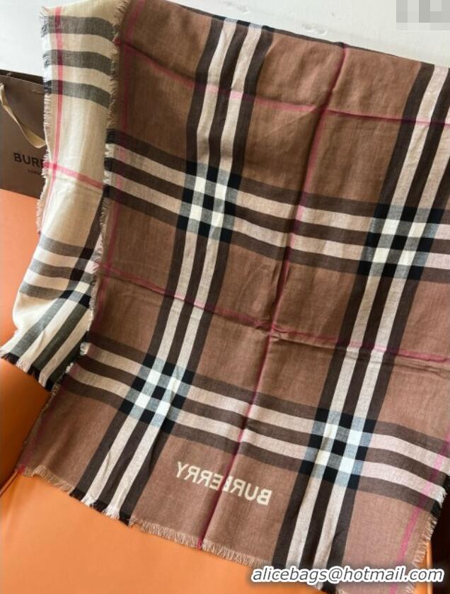 Free Shipping Burberry Check Cashmere & Silk Scarf B011002 2025 Top Quality