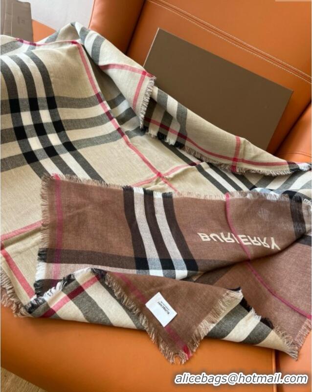 Free Shipping Burberry Check Cashmere & Silk Scarf B011002 2025 Top Quality