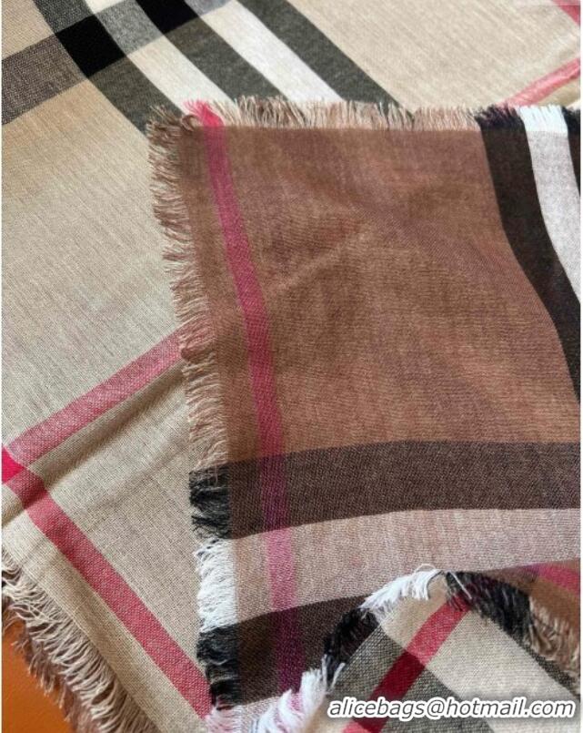 Free Shipping Burberry Check Cashmere & Silk Scarf B011002 2025 Top Quality