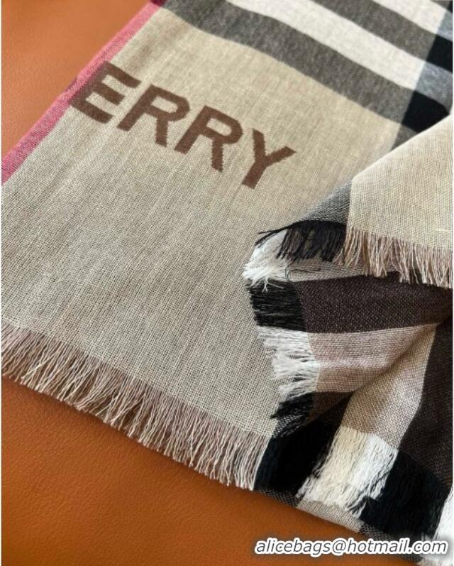 Free Shipping Burberry Check Cashmere & Silk Scarf B011002 2025 Top Quality