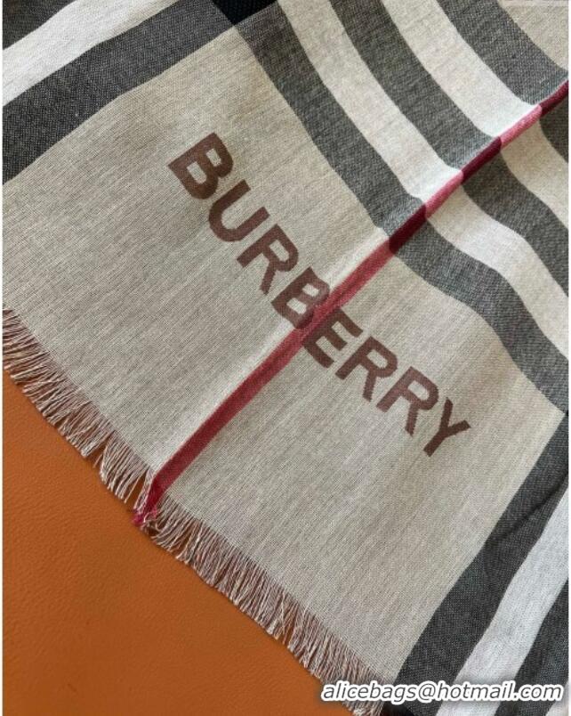 Free Shipping Burberry Check Cashmere & Silk Scarf B011002 2025 Top Quality