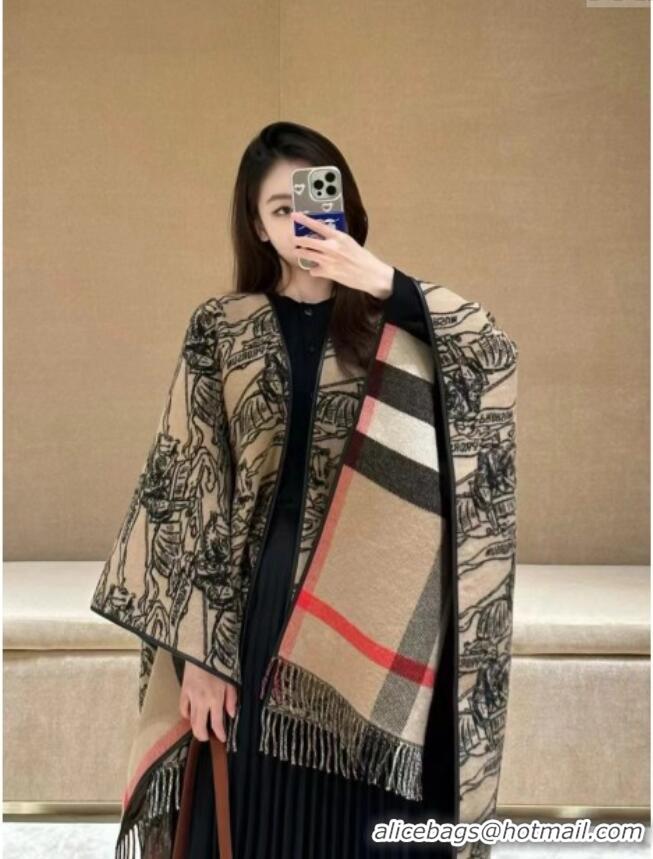 Reasonable Price Burberry Reversible Wool Cape Scarf B011003 2025 Top Quality