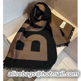 Pretty Style Burberry Maxi Letters Reversible Long Scarf 36x180cm 0115 Black/Brown 2025