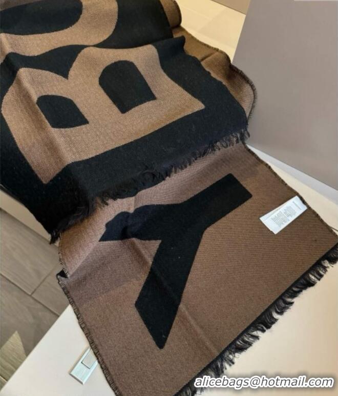 Pretty Style Burberry Maxi Letters Reversible Long Scarf 36x180cm 0115 Black/Brown 2025