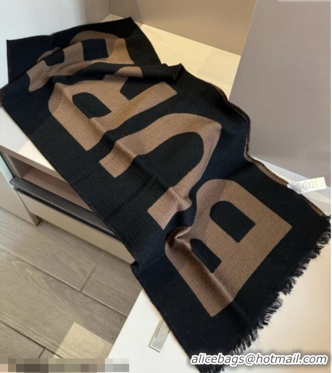 Pretty Style Burberry Maxi Letters Reversible Long Scarf 36x180cm 0115 Black/Brown 2025