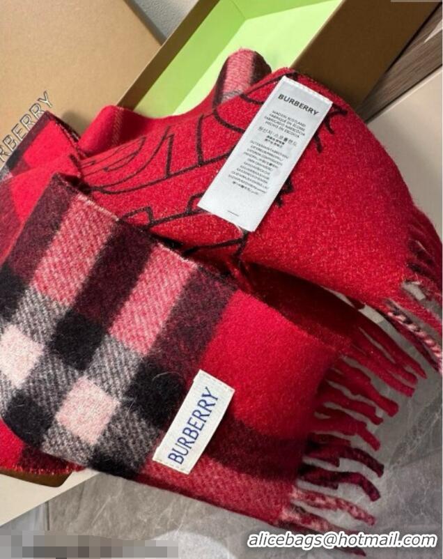 Classic Specials Burberry Cashmere Long Scarf 30x190cm 0115 Red 2025