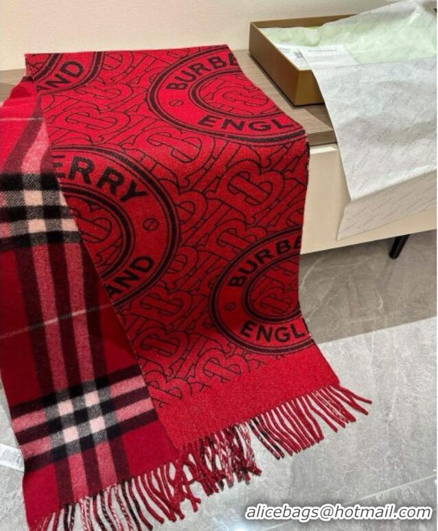 Classic Specials Burberry Cashmere Long Scarf 30x190cm 0115 Red 2025