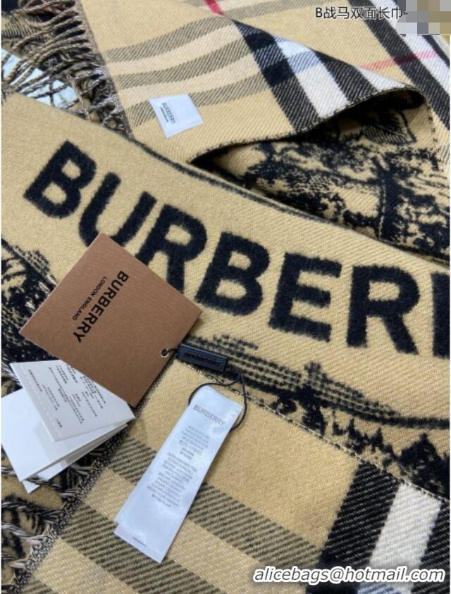 Well Crafted Burberry Cashmere Scarf 210x45cm B020601 Khaki 2025 Top Quality