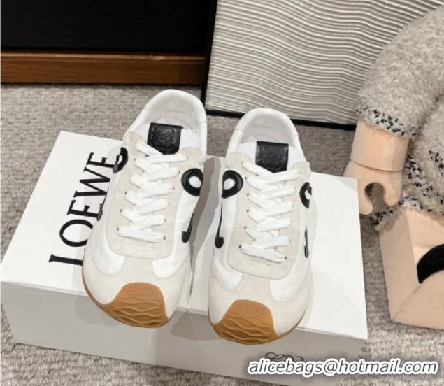 Grade Quality Loewe Ballet Runner 2.0 Sneakers in nylon and suede White/Black 1224031