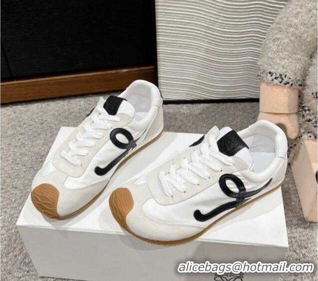 Grade Quality Loewe Ballet Runner 2.0 Sneakers in nylon and suede White/Black 1224031