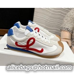 Top Grade Loewe Ballet Runner 2.0 Sneakers in nylon and suede White/Red/Blue 1224032