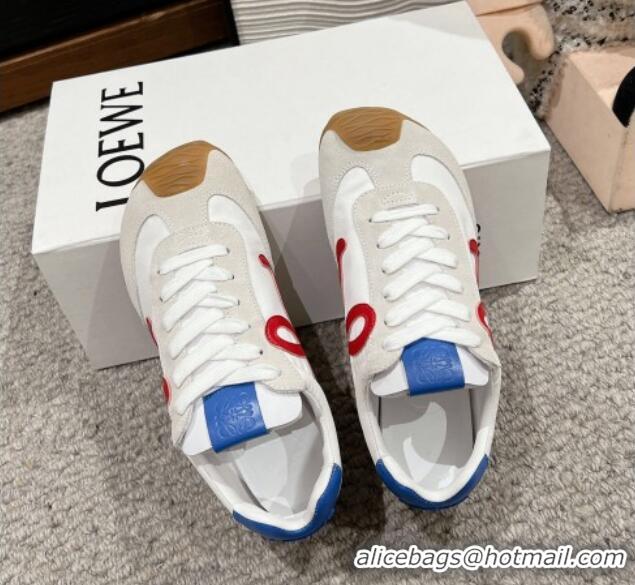 Top Grade Loewe Ballet Runner 2.0 Sneakers in nylon and suede White/Red/Blue 1224032