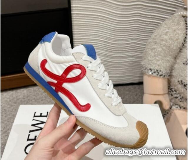 Top Grade Loewe Ballet Runner 2.0 Sneakers in nylon and suede White/Red/Blue 1224032