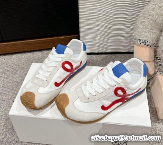 Top Grade Loewe Ballet Runner 2.0 Sneakers in nylon and suede White/Red/Blue 1224032