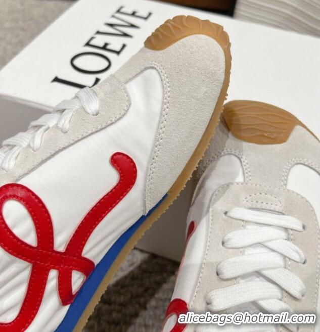 Top Grade Loewe Ballet Runner 2.0 Sneakers in nylon and suede White/Red/Blue 1224032