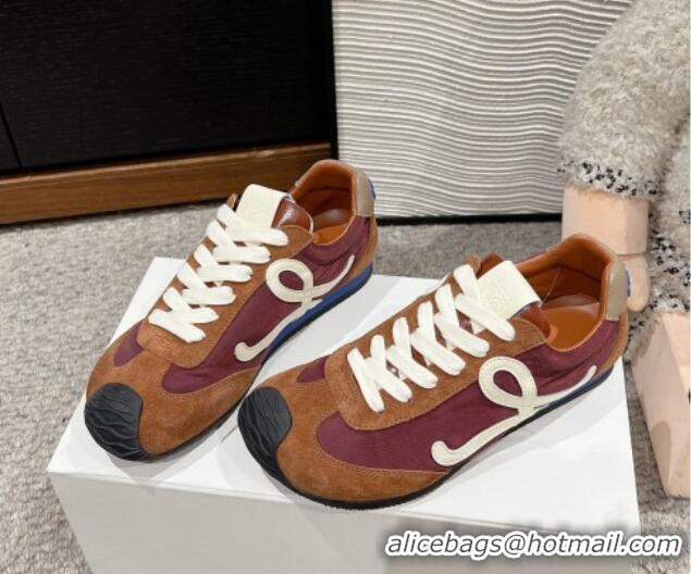 Purchase Loewe Ballet Runner 2.0 Sneakers in nylon and suede Dark Brown 1224033