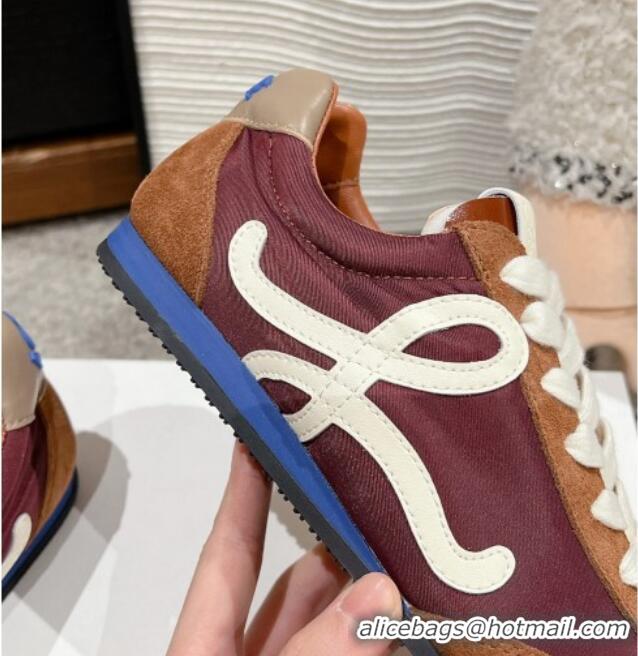 Purchase Loewe Ballet Runner 2.0 Sneakers in nylon and suede Dark Brown 1224033