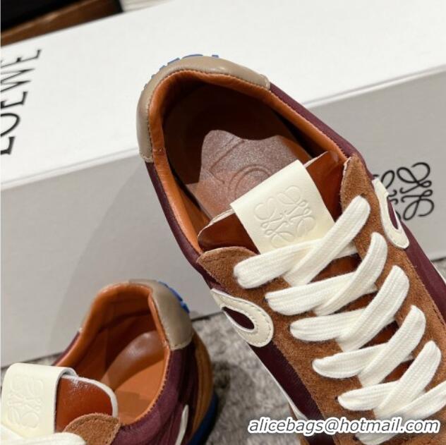 Purchase Loewe Ballet Runner 2.0 Sneakers in nylon and suede Dark Brown 1224033