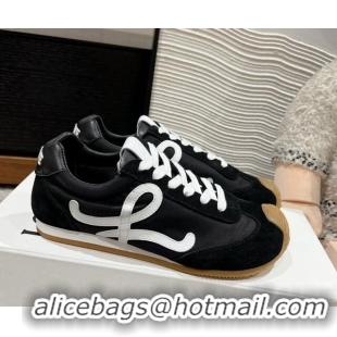 Durable Loewe Ballet Runner 2.0 Sneakers in nylon and suede Black/White 1224034