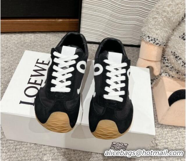 Durable Loewe Ballet Runner 2.0 Sneakers in nylon and suede Black/White 1224034