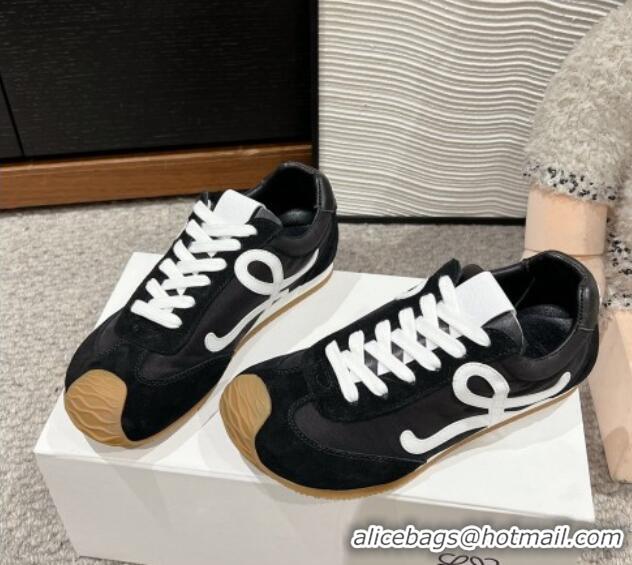 Durable Loewe Ballet Runner 2.0 Sneakers in nylon and suede Black/White 1224034