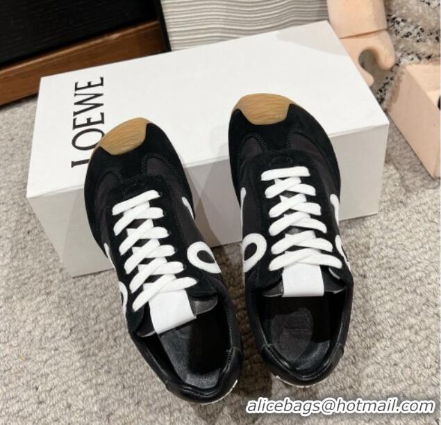 Durable Loewe Ballet Runner 2.0 Sneakers in nylon and suede Black/White 1224034