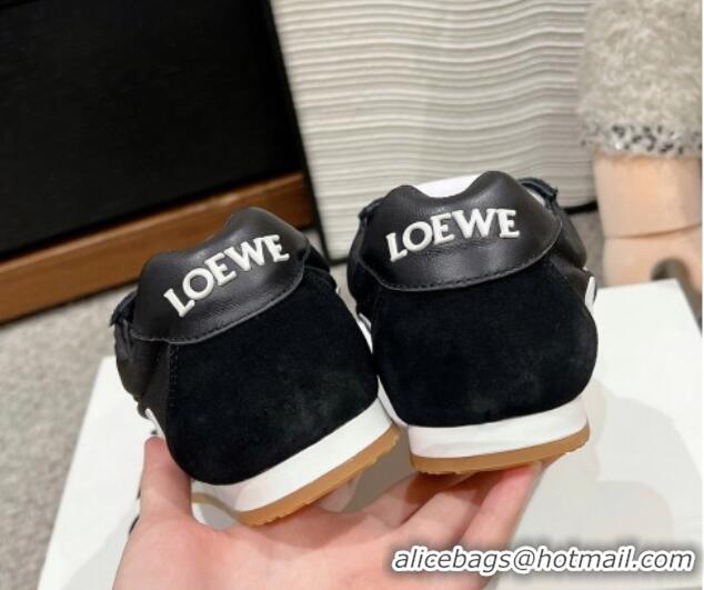 Durable Loewe Ballet Runner 2.0 Sneakers in nylon and suede Black/White 1224034