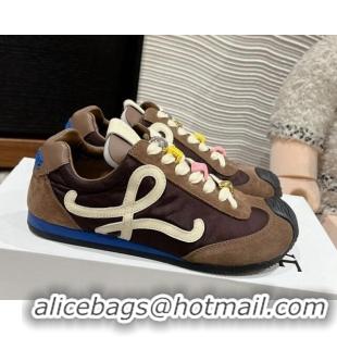 Good Looking Loewe Ballet Runner 2.0 Sneakers in nylon and suede with charm Brown 1224038