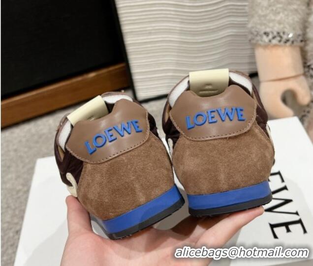 Good Looking Loewe Ballet Runner 2.0 Sneakers in nylon and suede with charm Brown 1224038