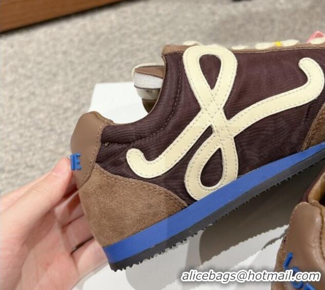 Good Looking Loewe Ballet Runner 2.0 Sneakers in nylon and suede with charm Brown 1224038